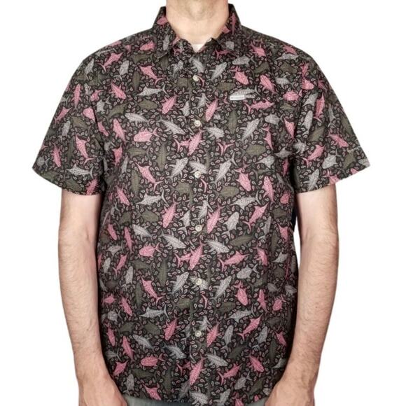 COLUMBIA Mens PFG‎ Super Slack Tide Camp Fishing Shirt Short Sleeve Vented szXL - Picture 1 of 7